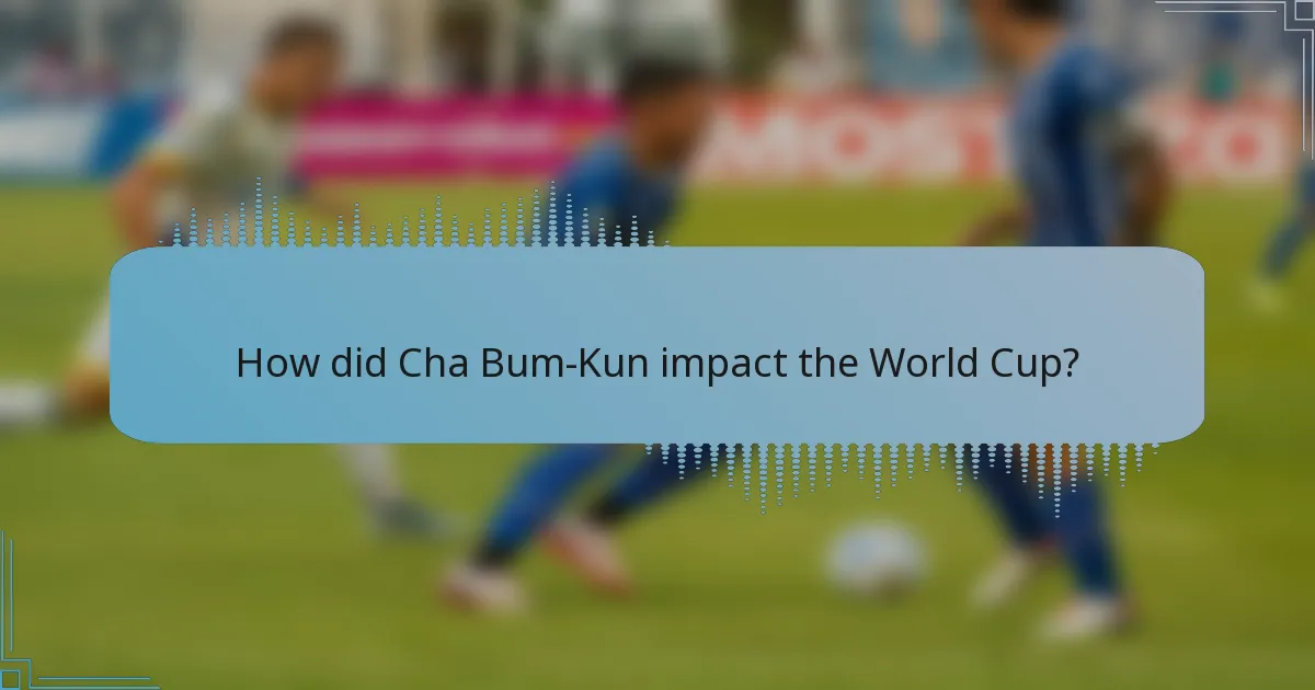 How did Cha Bum-Kun impact the World Cup?