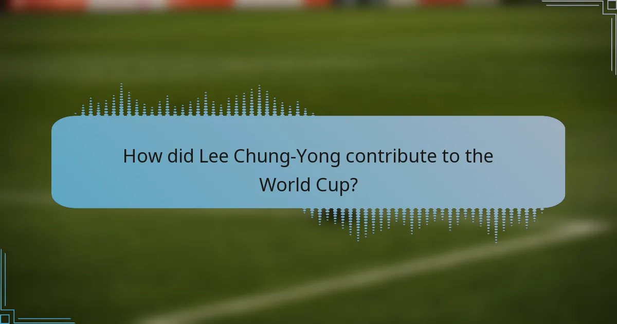 How did Lee Chung-Yong contribute to the World Cup?