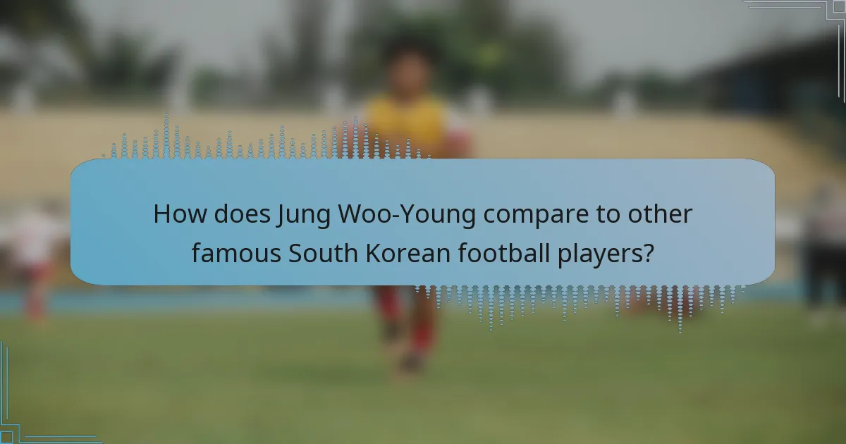 How does Jung Woo-Young compare to other famous South Korean football players?