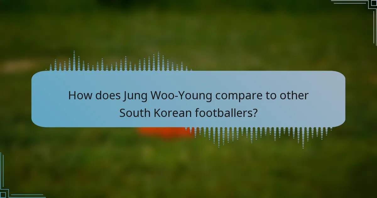 How does Jung Woo-Young compare to other South Korean footballers?