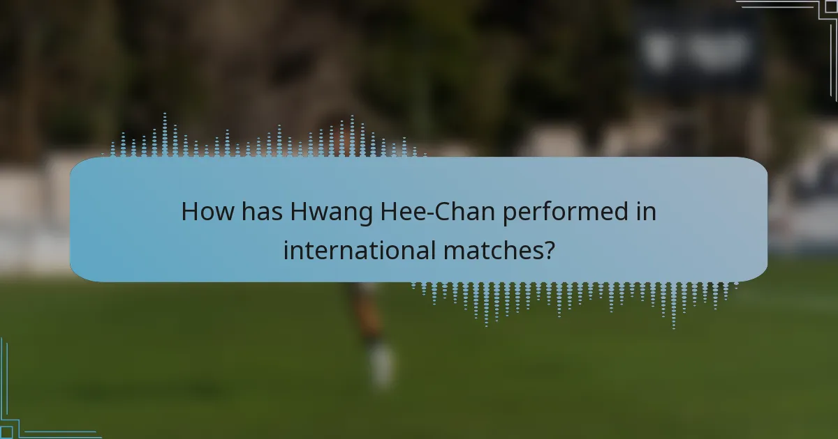 How has Hwang Hee-Chan performed in international matches?