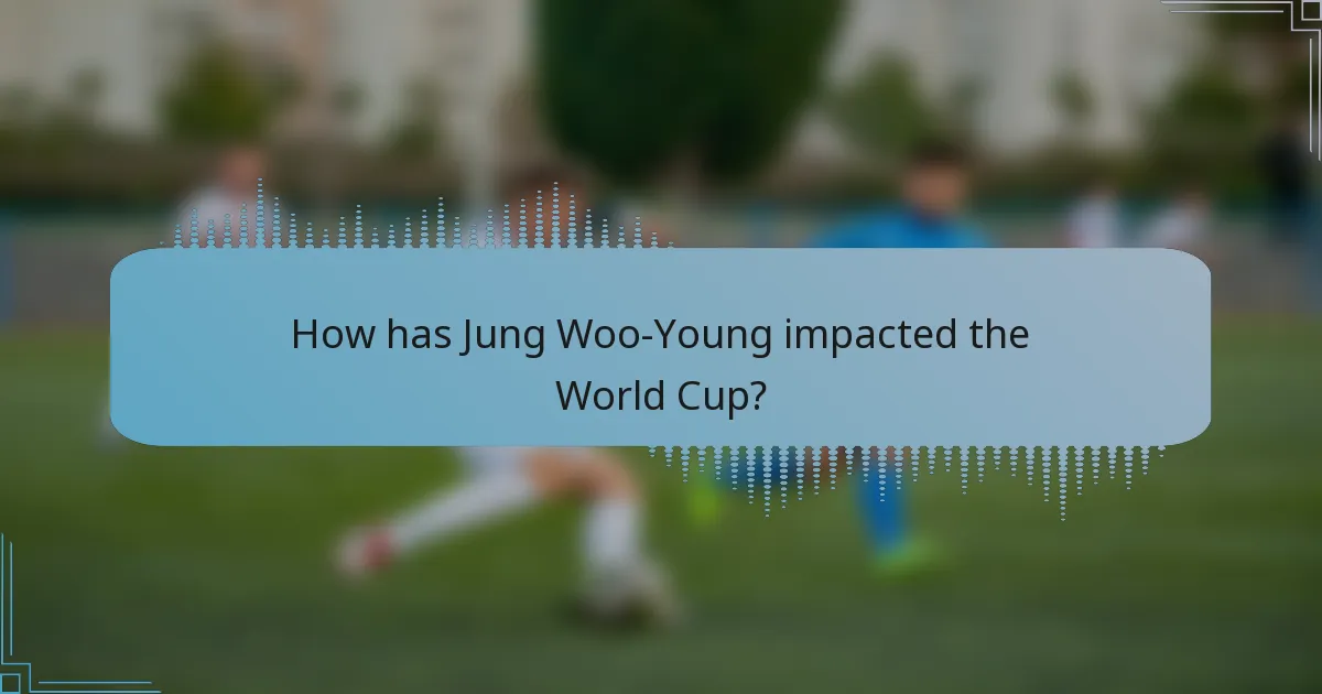 How has Jung Woo-Young impacted the World Cup?