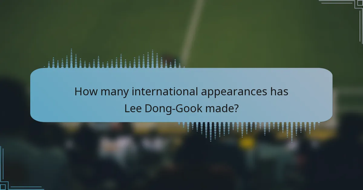 How many international appearances has Lee Dong-Gook made?
