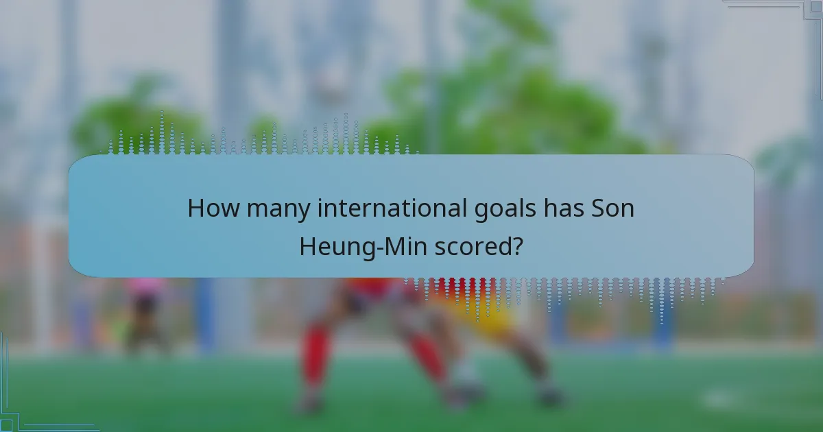 How many international goals has Son Heung-Min scored?
