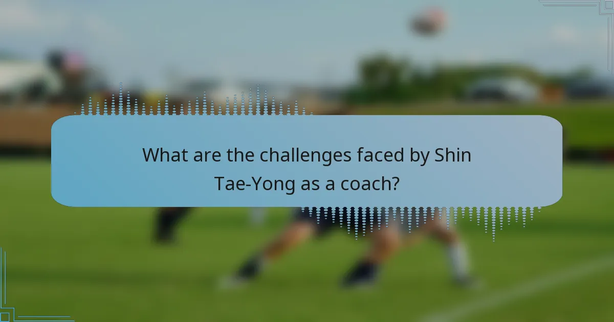 What are the challenges faced by Shin Tae-Yong as a coach?