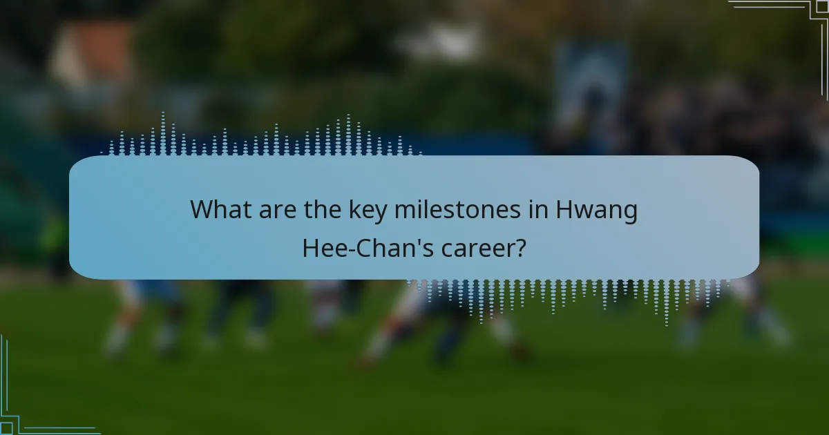 What are the key milestones in Hwang Hee-Chan's career?