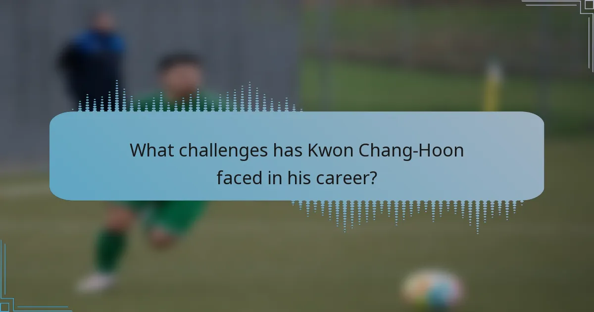What challenges has Kwon Chang-Hoon faced in his career?