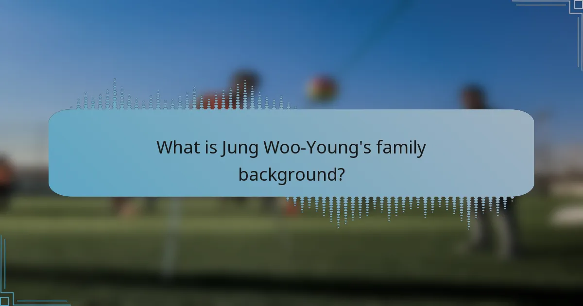 What is Jung Woo-Young's family background?