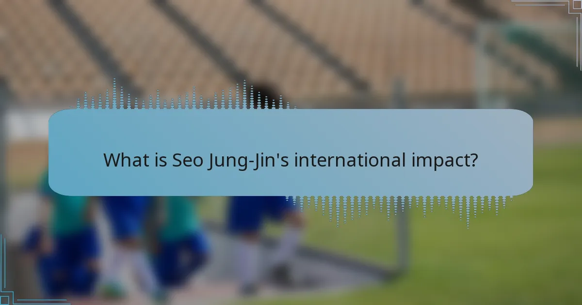 What is Seo Jung-Jin's international impact?