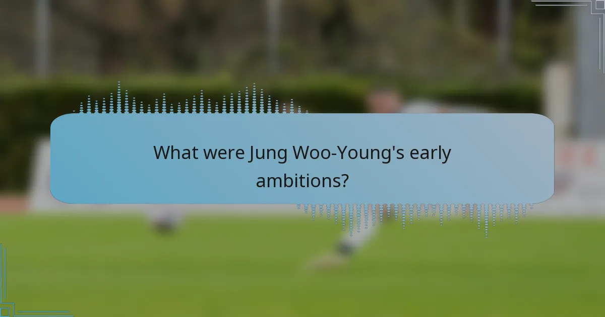 What were Jung Woo-Young's early ambitions?