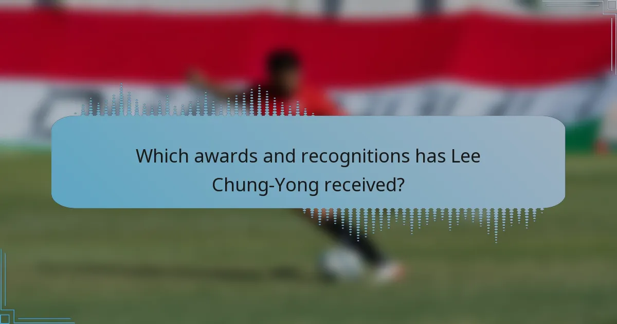 Which awards and recognitions has Lee Chung-Yong received?